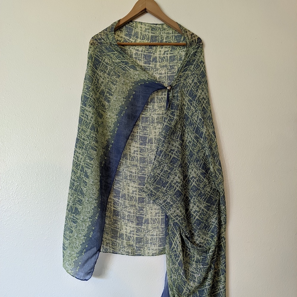 Green and blue shawl